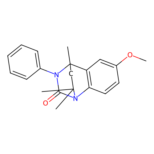 6-methoxy-2,2,4-trimethyl-9-phenyl-3,4-dihydro-2H-4,1-(epiminomethano)quinolin-10-one structure