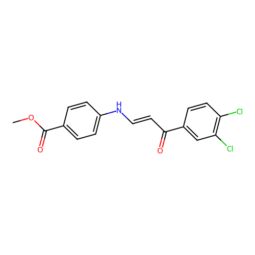 methyl 4-{[(1E)-3-(3,4-dichlorophenyl)-3-oxoprop-1-en-1-yl]amino}benzoate structure
