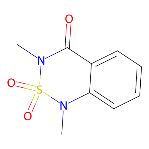 1H-2,1,3-Benzothiadiazin-4(3H)-one, 1,3-dimethyl-, 2,2-dioxide structure