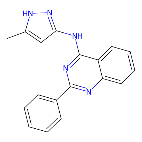N-(5-methyl-1H-pyrazol-3-yl)-2-phenylquinazolin-4-amine structure