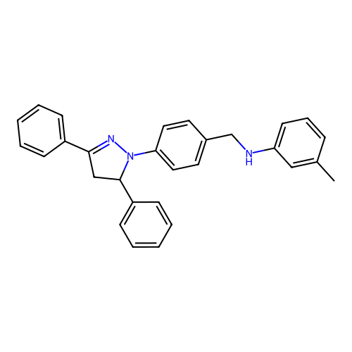 N-[4-(3,5-diphenyl-4,5-dihydro-1H-pyrazol-1-yl)benzyl]-3-methylaniline structure