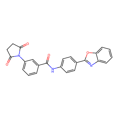 N-[4-(1,3-benzoxazol-2-yl)phenyl]-3-(2,5-dioxopyrrolidin-1-yl)benzamide structure