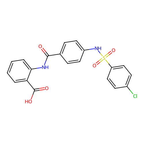 2-{[(4-{[(4-Chlorophenyl)sulfonyl]amino}phenyl)carbonyl]amino}benzoic acid structure