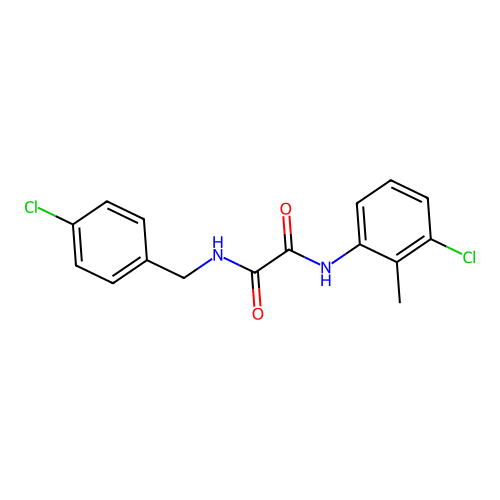 N-(4-chlorobenzyl)-N'-(3-chloro-2-methylphenyl)ethanediamide structure