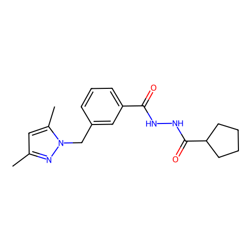 N'-(Cyclopentylcarbonyl)-3-[(3,5-dimethyl-1H-pyrazol-1-yl)methyl]benzohydrazide structure