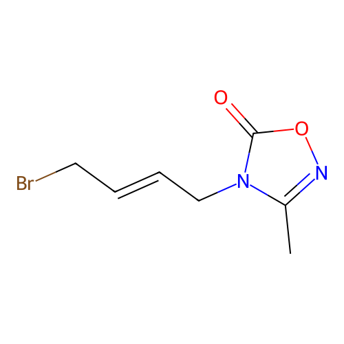 4-[(E)-4-bromobut-2-enyl]-3-methyl-1,2,4-oxadiazol-5-one structure