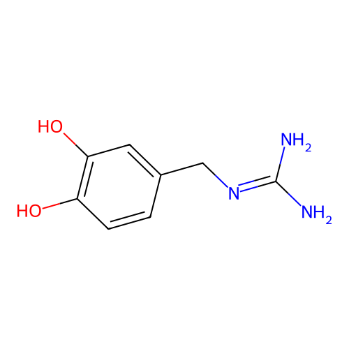 2-[(3,4-Dihydroxyphenyl)methyl]guanidine structure