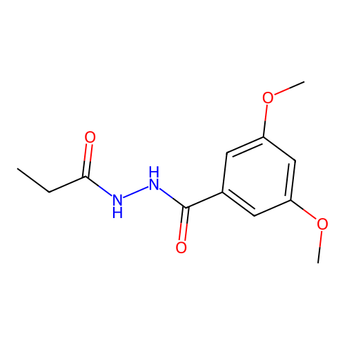 3,5-dimethoxy-N'-propanoylbenzohydrazide structure