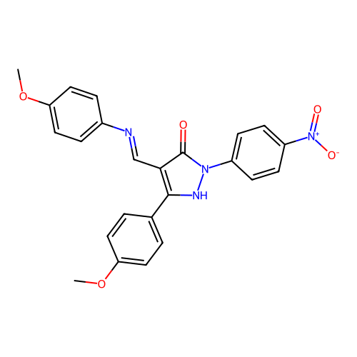 (4Z)-4-[(4-methoxyanilino)methylidene]-5-(4-methoxyphenyl)-2-(4-nitrophenyl)pyrazol-3-one structure