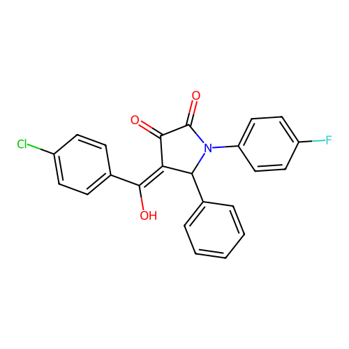 4-(4-chlorobenzoyl)-1-(4-fluorophenyl)-3-hydroxy-5-phenyl-1H-pyrrol-2(5H)-one structure