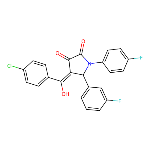 4-(4-chlorobenzoyl)-5-(3-fluorophenyl)-1-(4-fluorophenyl)-3-hydroxy-1H-pyrrol-2(5H)-one structure