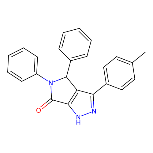 3-(4-methylphenyl)-4,5-diphenyl-4,5-dihydropyrrolo[3,4-c]pyrazol-6(1H)-one structure