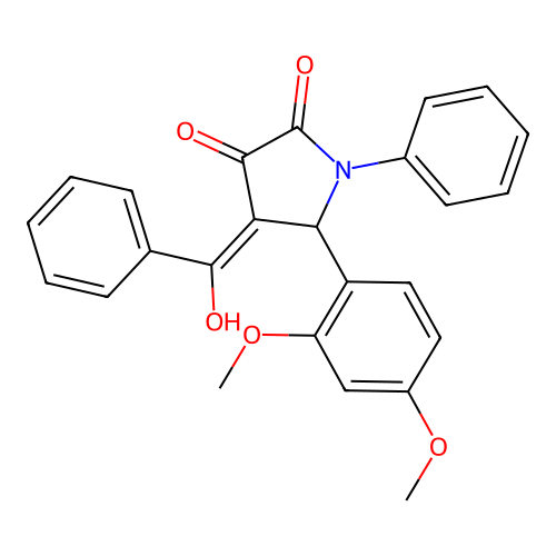 (4E)-5-(2,4-dimethoxyphenyl)-4-[hydroxy(phenyl)methylidene]-1-phenylpyrrolidine-2,3-dione structure