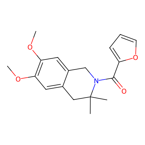 (6,7-dimethoxy-3,3-dimethyl-3,4-dihydroisoquinolin-2(1H)-yl)(furan-2-yl)methanone structure