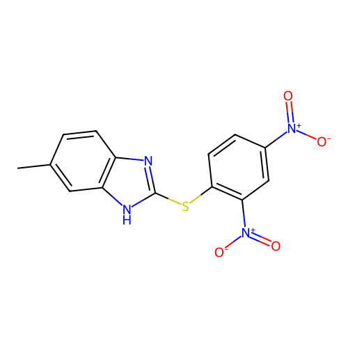 2-[(2,4-dinitrophenyl)sulfanyl]-5-methyl-1H-benzimidazole structure