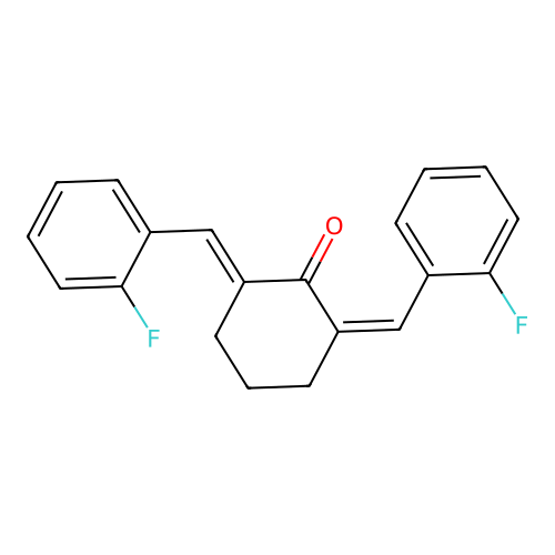 (2Z,6E)-2,6-bis(2-fluorobenzylidene)cyclohexanone structure
