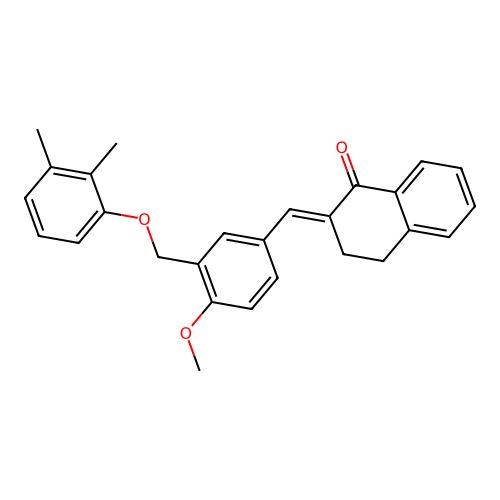 (2E)-2-({3-[(2,3-DIMETHYLPHENOXY)METHYL]-4-METHOXYPHENYL}METHYLIDENE)-1,2,3,4-TETRAHYDRONAPHTHALEN-1-ONE structure