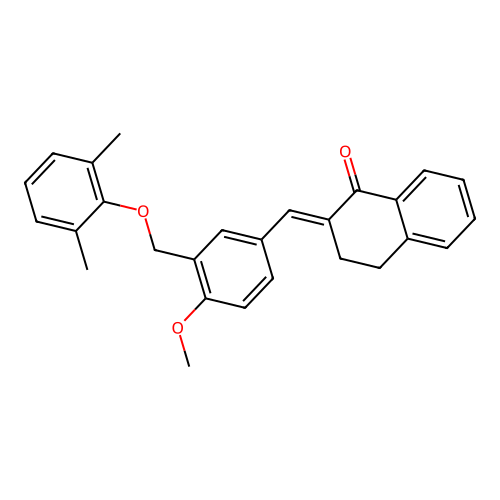 (2E)-2-({3-[(2,6-DIMETHYLPHENOXY)METHYL]-4-METHOXYPHENYL}METHYLIDENE)-1,2,3,4-TETRAHYDRONAPHTHALEN-1-ONE structure