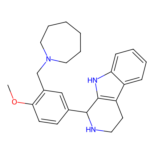 1-[3-(azepan-1-ylmethyl)-4-methoxyphenyl]-2,3,4,9-tetrahydro-1H-pyrido[3,4-b]indole structure