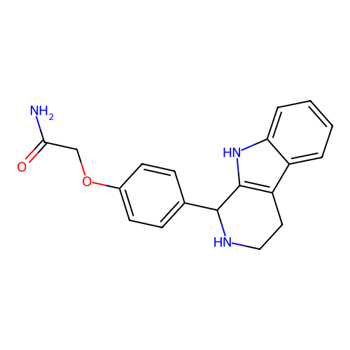 2-(4-(2,3,4,9-tetrahydro-1H-pyrido[3,4-b]indol-1-yl)phenoxy)acetamide structure