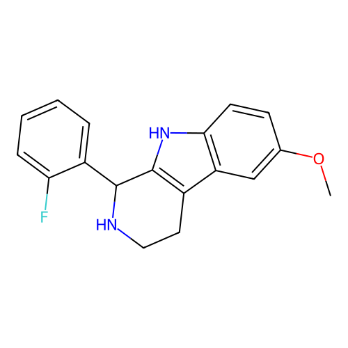 1-(2-fluorophenyl)-6-methoxy-2,3,4,9-tetrahydro-1H-pyrido[3,4-b]indole structure