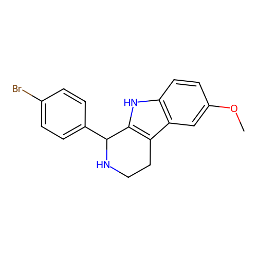 1-(4-bromophenyl)-6-methoxy-2,3,4,9-tetrahydro-1H-beta-carboline structure
