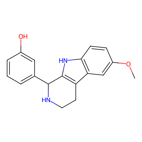 3-(6-methoxy-2,3,4,9-tetrahydro-1H-pyrido[3,4-b]indol-1-yl)phenol structure
