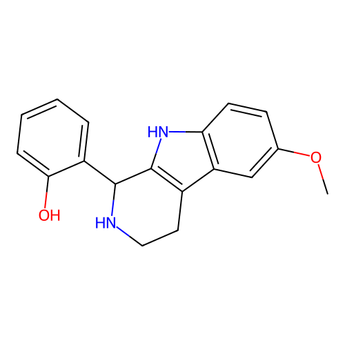 2-(6-methoxy-2,3,4,9-tetrahydro-1H-pyrido[3,4-b]indol-1-yl)phenol structure