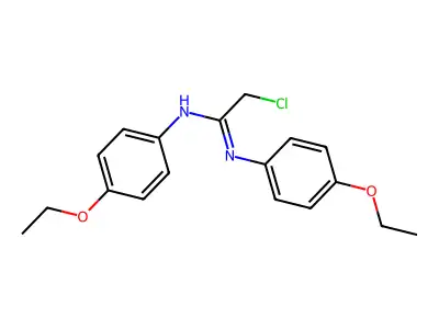 2-Chloro-N,N'-bis-(4-ethoxy-phenyl)-acetamidine structure