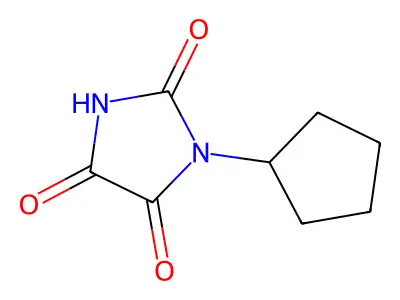 1-Cyclopentyl-2,4,5-imidazolidinetrione structure