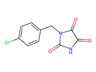 1-[(4-Chlorophenyl)methyl]imidazolidine-2,4,5-trione structure