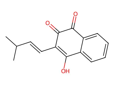 4-Hydroxy-3-(3-methylbut-1-enyl)naphthalene-1,2-dione structure