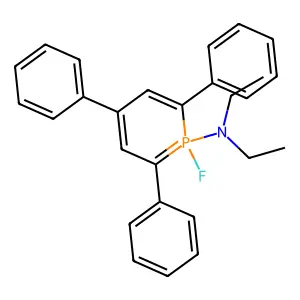 Phosphorin, 1-(diethylamino)-1-fluoro-1,1-dihydro-2,4,6-triphenyl- structure
