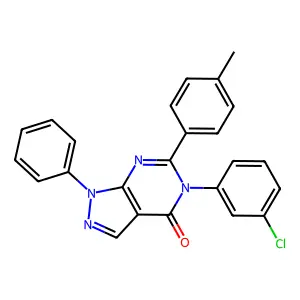 5-(3-Chlorophenyl)-6-(4-methylphenyl)-1-phenylpyrazolo[3,4-d]pyrimidin-4-one structure