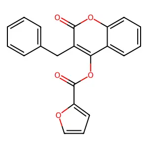 3-benzyl-2-oxo-2H-chromen-4-yl 2-furoate structure