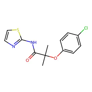 2-(4-Chlorophenoxy)-2-methyl-N-(thiazol-2-yl)propanamide structure