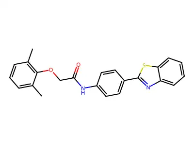 N-[4-(1,3-benzothiazol-2-yl)phenyl]-2-(2,6-dimethylphenoxy)acetamide structure