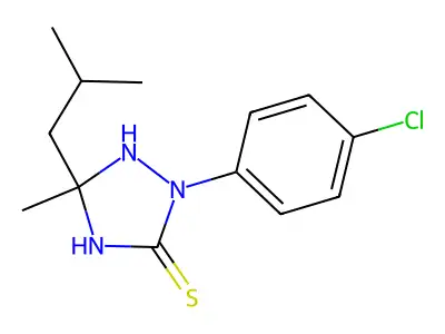 2-(4-Chlorophenyl)-5-methyl-5-(2-methylpropyl)-1,2,4-triazolidine-3-thione structure