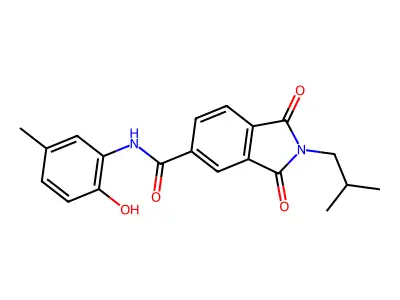 N-(2-hydroxy-5-methylphenyl)-2-(2-methylpropyl)-1,3-dioxoisoindole-5-carboxamide structure