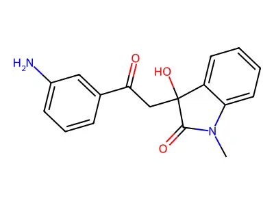 3-[2-(3-Aminophenyl)-2-oxoethyl]-3-hydroxy-1-methylindol-2-one structure