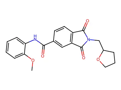 N-(2-methoxyphenyl)-1,3-dioxo-2-(oxolan-2-ylmethyl)isoindole-5-carboxamide structure