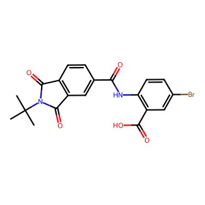 5-Bromo-2-[(2-tert-butyl-1,3-dioxoisoindole-5-carbonyl)amino]benzoic acid structure