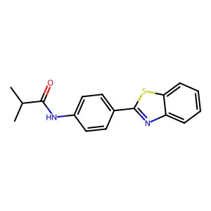 N-[4-(1,3-benzothiazol-2-yl)phenyl]-2-methylpropanamide structure
