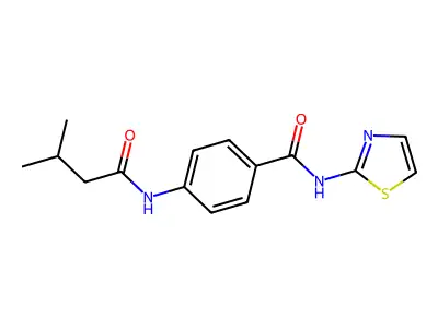 4-(3-methylbutyrylamino)-N-thiazol-2-ylbenzamide structure