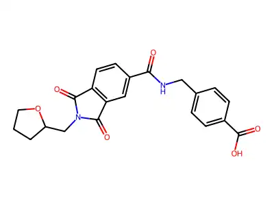 4-[[[1,3-dioxo-2-(oxolan-2-ylmethyl)isoindole-5-carbonyl]amino]methyl]benzoic Acid structure