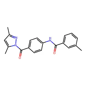 N-{4-[(3,5-dimethyl-1H-pyrazol-1-yl)carbonyl]phenyl}-3-methylbenzamide structure