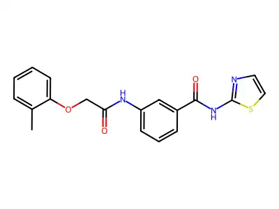 3-[[2-(2-methylphenoxy)acetyl]amino]-N-(1,3-thiazol-2-yl)benzamide structure