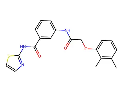 3-[[2-(2,3-dimethylphenoxy)acetyl]amino]-N-(1,3-thiazol-2-yl)benzamide structure