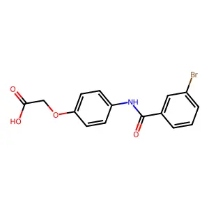 (4-{[(3-Bromophenyl)carbonyl]amino}phenoxy)acetic acid structure