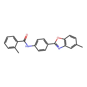 2-methyl-N-[4-(5-methyl-1,3-benzoxazol-2-yl)phenyl]benzamide structure